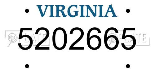 5202665 Virginia License Plate