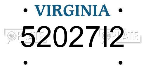 52027I2 Virginia License Plate