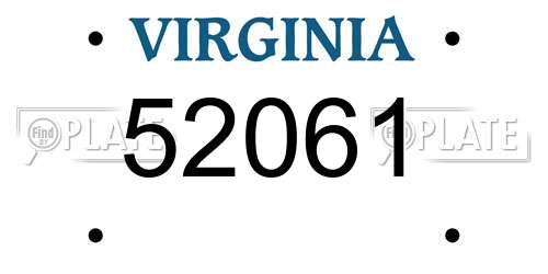 52061 Virginia License Plate