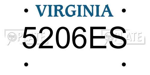 5206ES Virginia License Plate