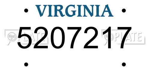 5207217 Virginia License Plate