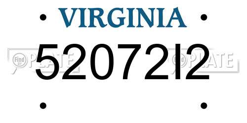 52072I2 Virginia License Plate