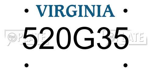 520G35 Virginia License Plate