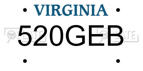 520GEB Virginia License Plate
