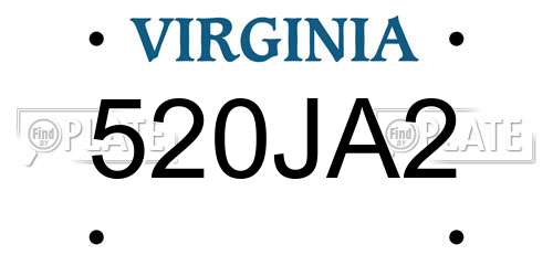 520JA2 Virginia License Plate