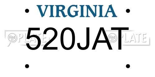 520JAT Virginia License Plate