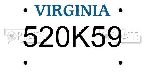520K59 Virginia License Plate