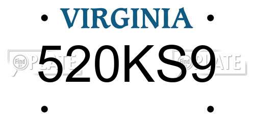 520KS9 Virginia License Plate