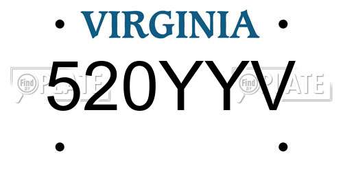 520YYV Virginia License Plate