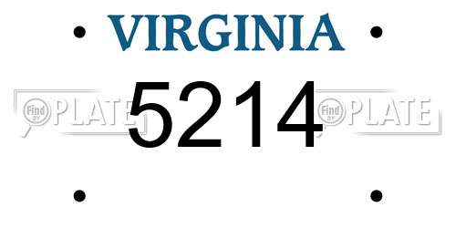 5214 Virginia License Plate