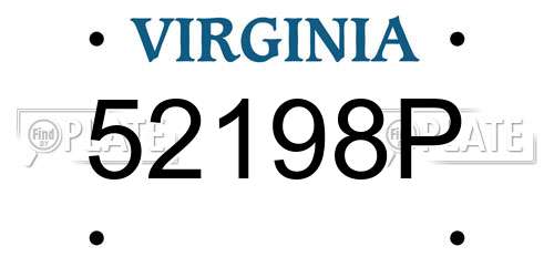 52198P Virginia License Plate