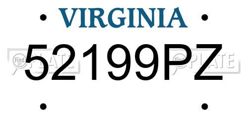52199PZ Virginia License Plate