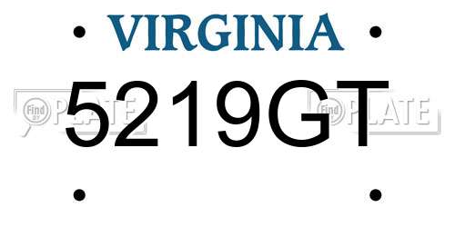 5219GT Virginia License Plate