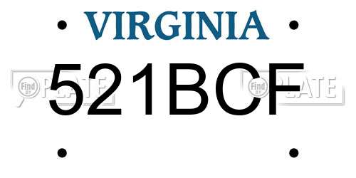 521BCF Virginia License Plate
