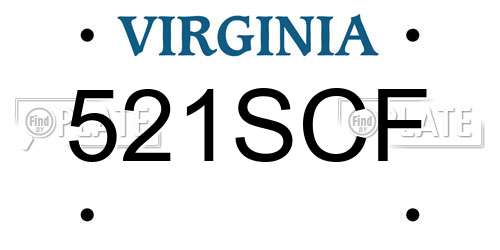 521SCF Virginia License Plate