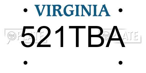 521TBA Virginia License Plate