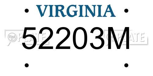 52203M Virginia License Plate