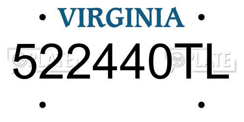 522440TL Virginia License Plate