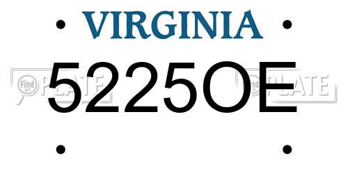 5225OE Virginia License Plate