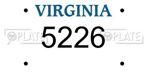 5226 Virginia License Plate