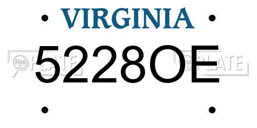 5228OE Virginia License Plate