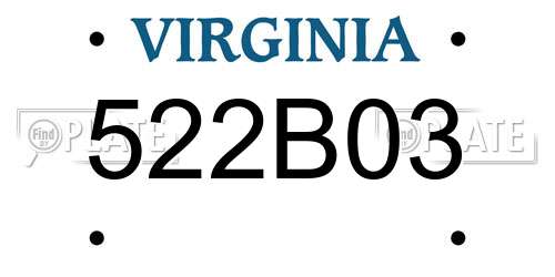 522B03 Virginia License Plate