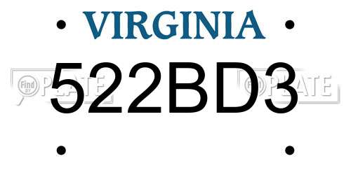 522BD3 Virginia License Plate