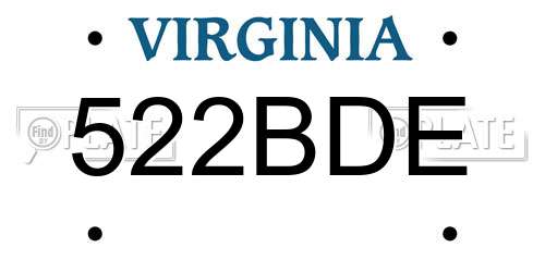 522BDE Virginia License Plate