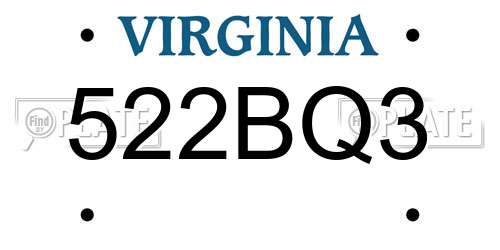 522BQ3 Virginia License Plate