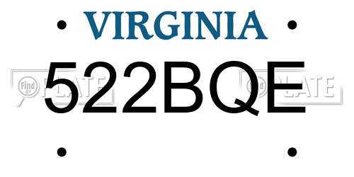 522BQE Virginia License Plate