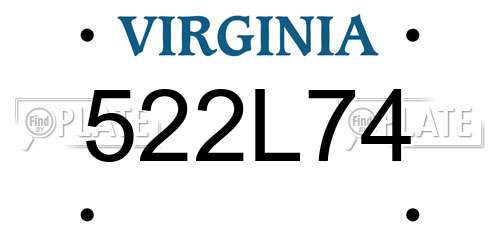 522L74 Virginia License Plate