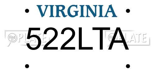 522LTA Virginia License Plate