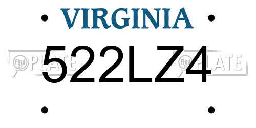 522LZ4 Virginia License Plate