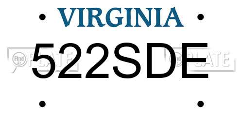522SDE Virginia License Plate