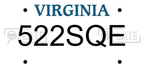 522SQE Virginia License Plate