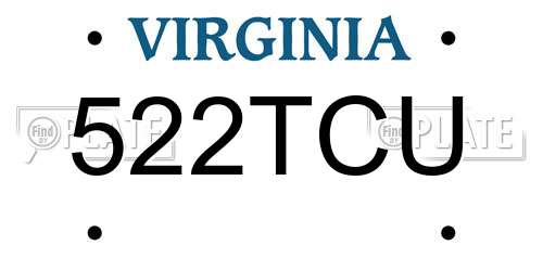 522TCU Virginia License Plate