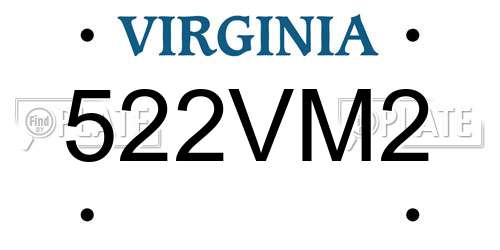522VM2 Virginia License Plate
