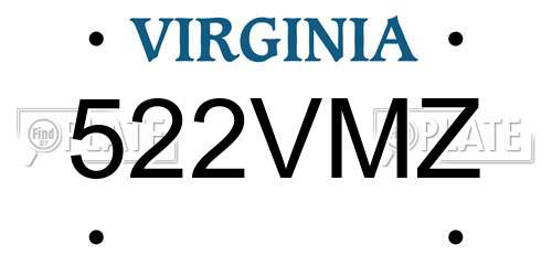 522VMZ Virginia License Plate