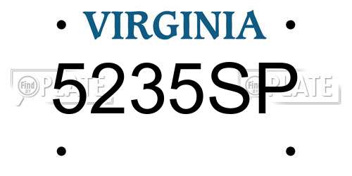 5235SP Virginia License Plate