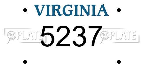 5237 Virginia License Plate