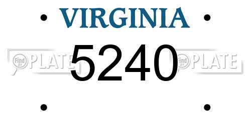 5240 Virginia License Plate