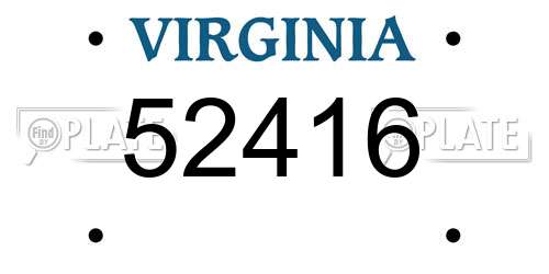 52416 Virginia License Plate