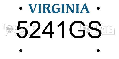 5241GS Virginia License Plate