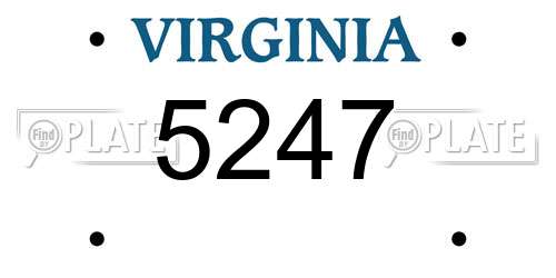 5247 Virginia License Plate
