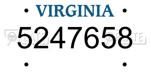 5247658 Virginia License Plate