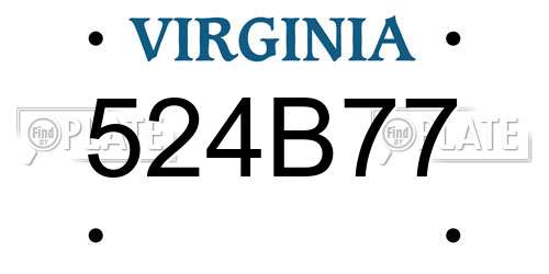 524B77 Virginia License Plate