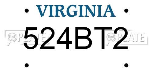 524BT2 Virginia License Plate