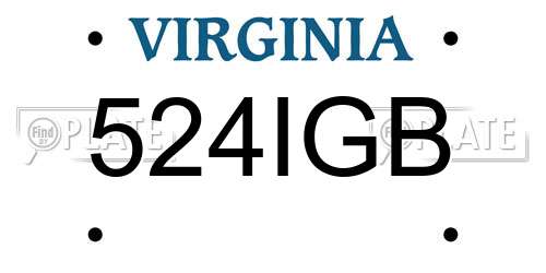 524IGB Virginia License Plate