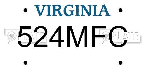 524MFC Virginia License Plate