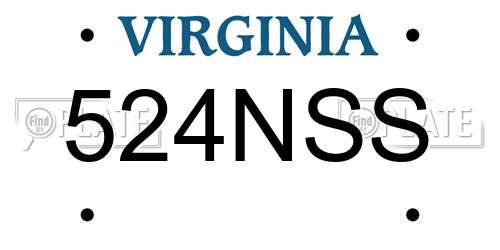 524NSS Virginia License Plate